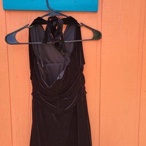 Black velvet halter dress